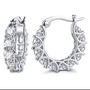 💯Full Paved Crystal CZ Hoop Earrings Dazzling Delicate